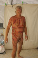 Meat body paint on wizzard at burning man 2006